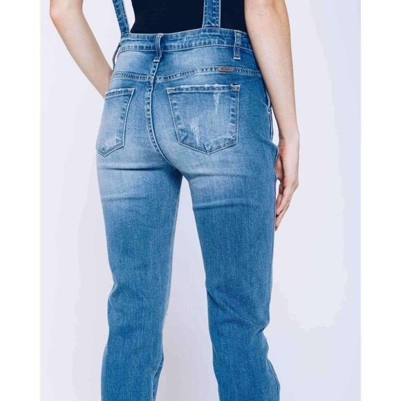 Kan Can Distressed Full-Length Overalls - Picture 4 of 8